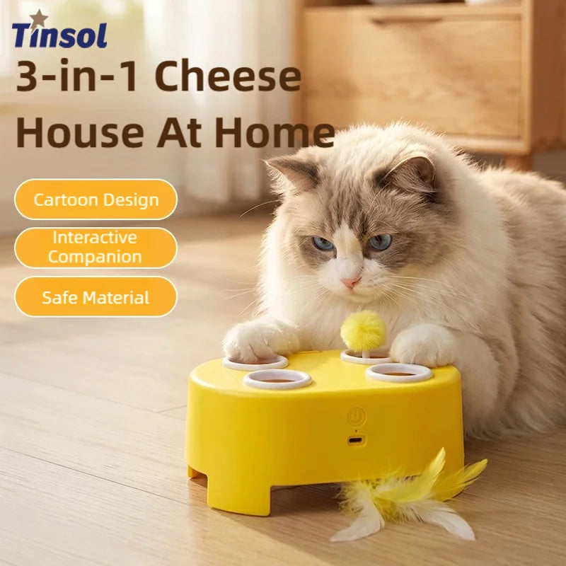 3-in-1 Interactive Electric Cat Toy & Whack-a-Mole Game