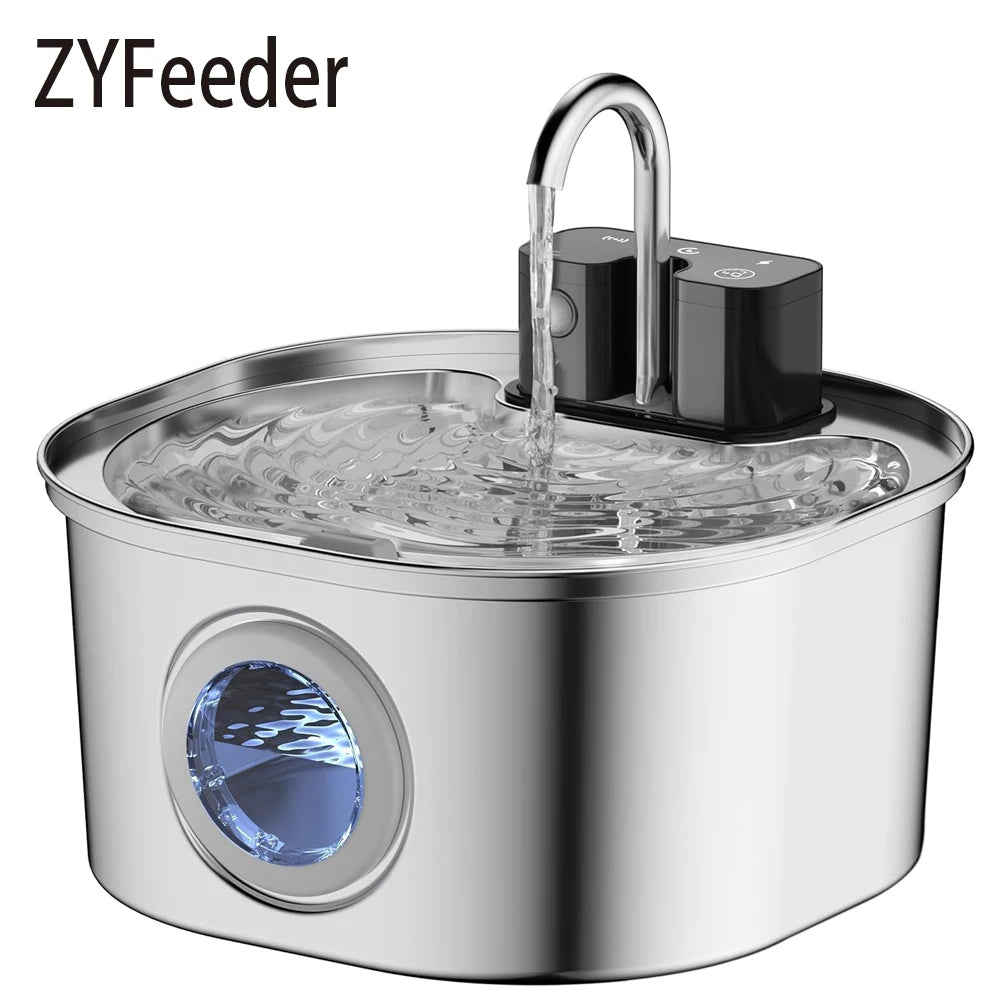 Smart Wireless Stainless Steel Pet Water Fountain & Dispenser