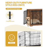 43.3 Inch Wooden Dog Crate Furniture,Barn Door & 2 Doors Indoor Dog Kennel,Heavy Duty Pet End Table, Customized