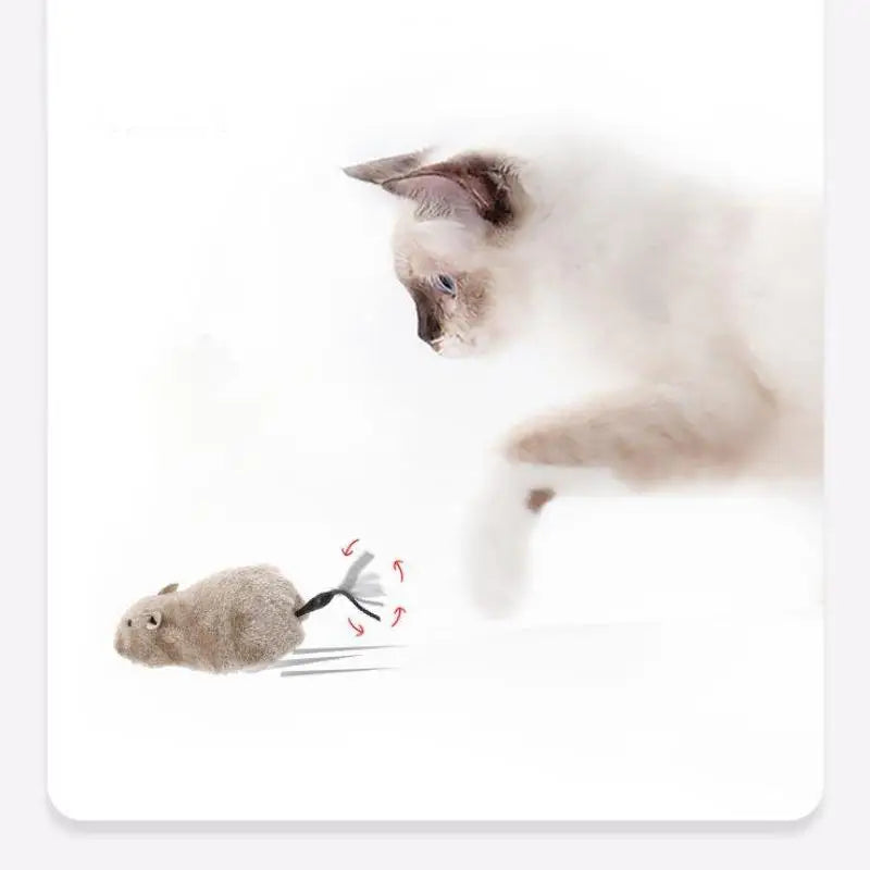 Lifelike Interactive Plush Moving Mouse Toy for Cats
