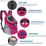 New Dog Pet Backpack Carrier Travel Bag Front Pack Breathable Adjustable with Safety Reflective Strips for Hiking Outdoor Cats