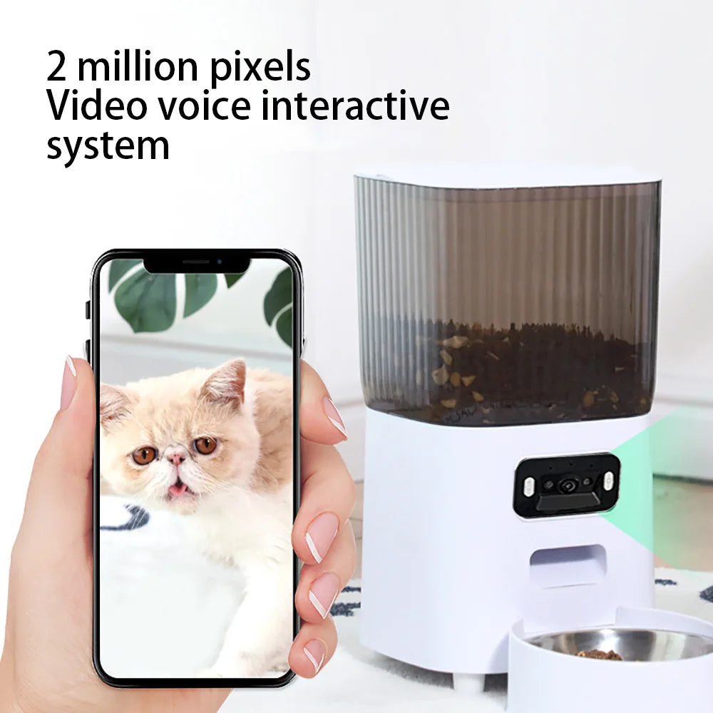 Smart 5L Dual-Bowl Automatic Pet Feeder with HD Camera