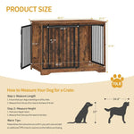 43.3 Inch Wooden Dog Crate Furniture,Barn Door & 2 Doors Indoor Dog Kennel,Heavy Duty Pet End Table, Customized